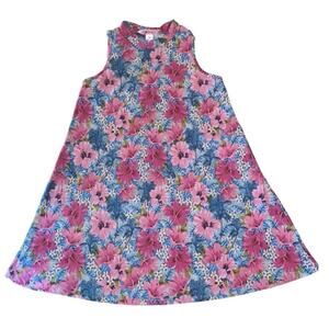 1st Kiss Girls Dress Size 14-16 NWOT Pink Tropical Floral Sleeveless Swing Dress